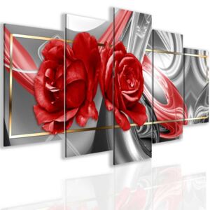 InSmile ® Obraz abstraktní růže šedá Velikost: 150x75 cm