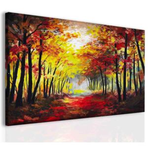 InSmile ® Obraz malba les na podzim Velikost: 80x60 cm