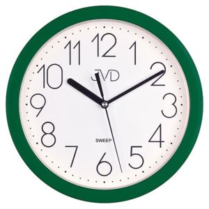 Zelené plastové nástěnné netikající tiché hodiny JVD sweep HP612.13