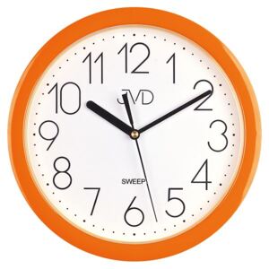 Moderní oranžové dětské nástěnné netikající tiché hodiny JVD sweep HP612.11