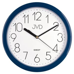 Modré plastové nástěnné netikající tiché hodiny JVD sweep HP612.17