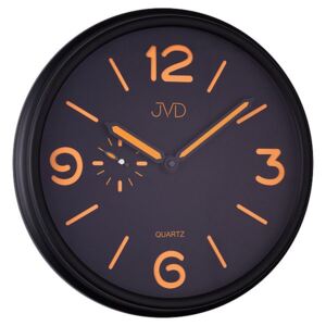 Černé / oranžové luxusní moderní hodiny JVD quartz HA11.2