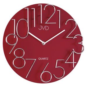 Exkluzivní designové moderní červené hodiny JVD quartz HB10
