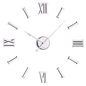 Stříbrné moderní nalepovací hodiny JVD HB15 s římskými číslicemi na zeď (HODINY SKLADEM IHNED ODESÍLÁME!!POŠTOVNÉ ZDARMA!!)