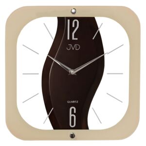 Dřevěné skleněné designové nástěnné hodiny JVD N14014.2