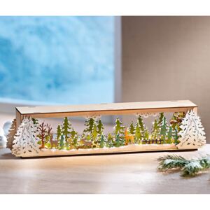 LED dřevěný podstavec Zimní les