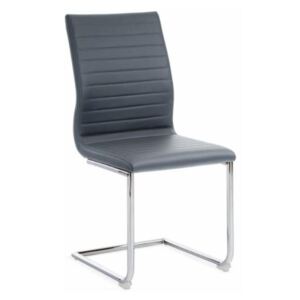 Nakup-nabytek.cz Prošívaná šedá jídelní židle s moderně tvarovaným kovovým podstavcem TK225