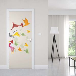 GLIX Fototapeta na dveře - Modern 3D Design Polygon Birds | 91x211 cm