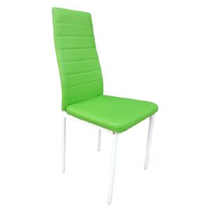 Židle ekokůže zelená a bílý kov COLETA NOVA