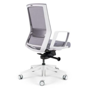 Kancelářská ergonomická židle BESTUHL S27 WHITE — více barev, snímatelný potah, nosnost 130 kg Šedá