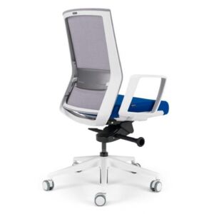 Kancelářská ergonomická židle BESTUHL S27 WHITE — více barev, snímatelný potah, nosnost 130 kg Modrá