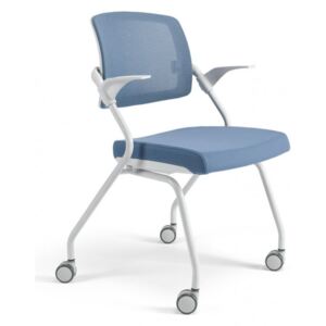 Konferenční židle na kolečkách Bestuhl U20 WHITE — více barev, stohovatelná Modrá