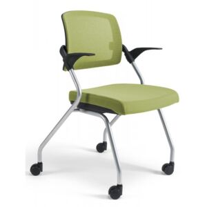 Konferenční židle na kolečkách Bestuhl U20 BLACK — více barev, stohovatelná Zelená