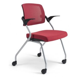 Konferenční židle na kolečkách Bestuhl U20 BLACK — více barev, stohovatelná Červená
