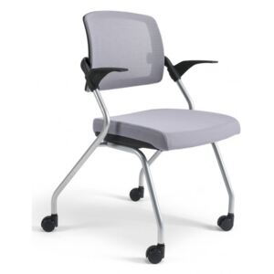 Konferenční židle na kolečkách Bestuhl U20 BLACK — více barev, stohovatelná Šedá