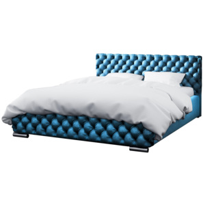 Čalouněná postel RAFO + matrace DE LUX, 200x200, gloss velvet 1205