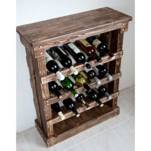 Dřevěná vinotéka pro 15 lahví