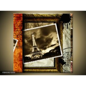 Moderní černobílý obraz Eiffelovy věže (F004281F3030)