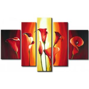 Murando DeLuxe Pětidílný obraz - plameny Velikost: 170x110 cm