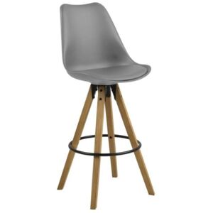 Barová židle Damian, šedá/dřevo