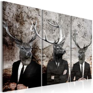 Murando DeLuxe Vícedílný obraz - jelení hlavy Velikost: 90x60 cm
