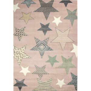 Makro Abra Kusový koberec DREAM 18003/120 Hvězdy růžový 80 x 150