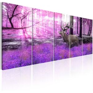Murando DeLuxe Vícedílný obraz - jelen v lese Velikost: 225x90 cm
