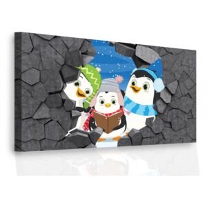 InSmile ® Obraz na stěnu - tučňáci Velikost: 90x60 cm