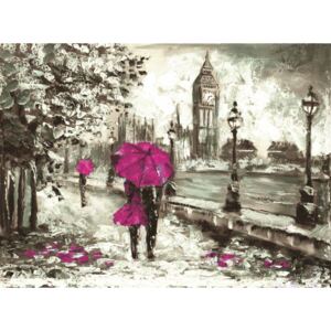InSmile ® Malovaný obraz - procházka po Londýně Velikost: 90x60 cm