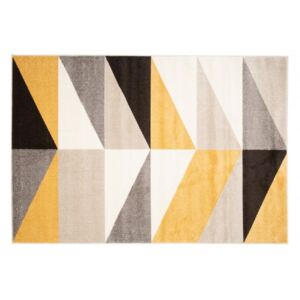 Moderní kusový koberec FIESTA 36321/37224 šedý žlutý černý Rozměr: 80x150 cm