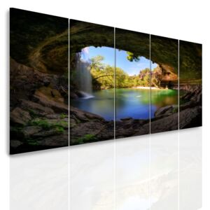 InSmile ® Vícedílný obraz - Pohádkový vodopád Velikost: 150x60 cm
