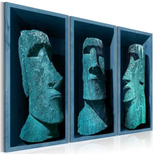 Murando DeLuxe Třídílné obrazy - modré Velikonoční kameny Velikost: 60x40 cm