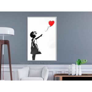 Plakát - Banksy: Girl with Balloon I - Banksy: Girl with Balloon I 20x30 Bílý rám