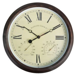 ESSCHERT DESIGN Nástěnné hodiny s teploměrem a vlhkoměrem | římské číslice EDZEE-TF009