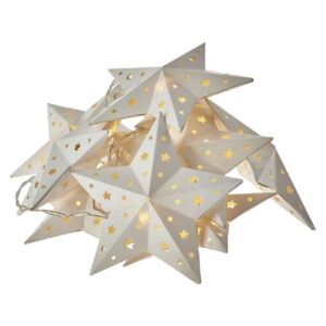 LED vánoční girlanda – hvězda, 2x AA, teplá bílá, časovač *ZY2077