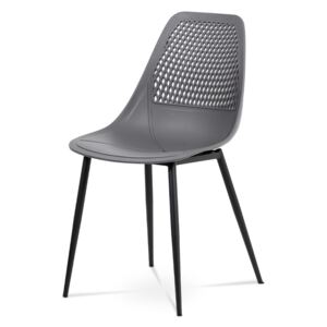 Jídelní židle, šedý plast, černý kov mat CT-523 GREY