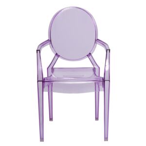 Dětská židle Mini Royal Junior inspirovaná Louis Ghost fialová transparentní