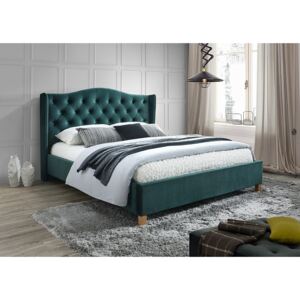 Čalouněná postel ASPEN 140x200 cm zelená Matrace: bez matrace