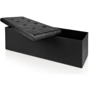 Čalouněná lavice s úložným prostorem 114 x 40 x 40 cm | černá