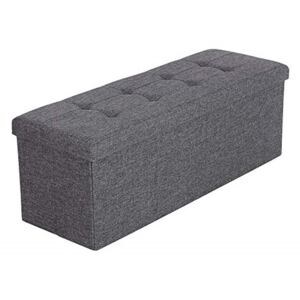Čalouněná lavice s úložným prostorem 110 x 38 x 38 cm | tmavě šedá