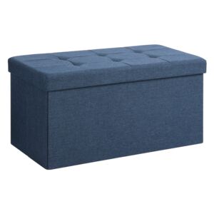 Čalouněná lavice s úložným prostorem 76 x 38 x 38 cm | tmavě modrá