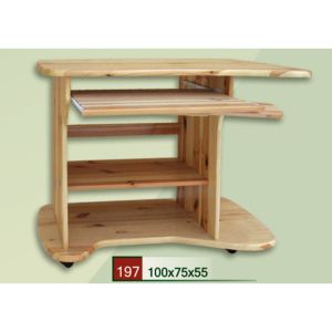 Dřevěný počítačový stůl CLASSIC 197 z masivu borovice