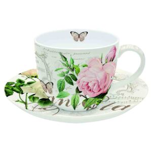 Easy Life Porcelánový šálek a podšálek na čaj Jardin Botanique R1036-JARB