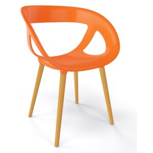 GABER - Židle MOEMA BL - oranžová/buk
