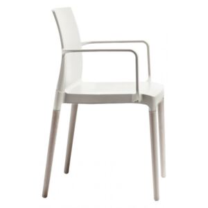 SCAB - Židle CHLOÉ NATURAL MON AMOUR s područkami - bílá/buk
