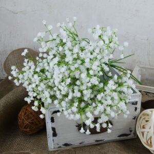 Umělá květina Gypsophila bílá- nevěstin závoj, 12 ks, 45 cm