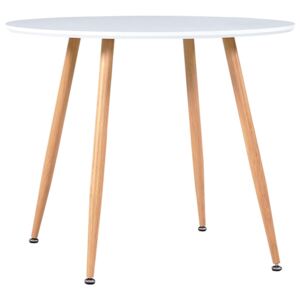 Jídelní stůl bílý a dubový 90 x 73,5 cm MDF