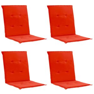 Podušky na zahradní židle 4 ks červené 100 x 50 x 3 cm