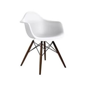 Designová židle DAW, bílá (Tmavý buk)