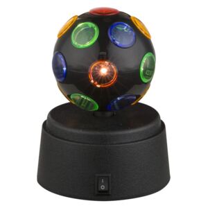 GLOBO 28017 DISCO Stůl, černý, plast, plastová, vícebarevná svítilna, disco koule se otáčí